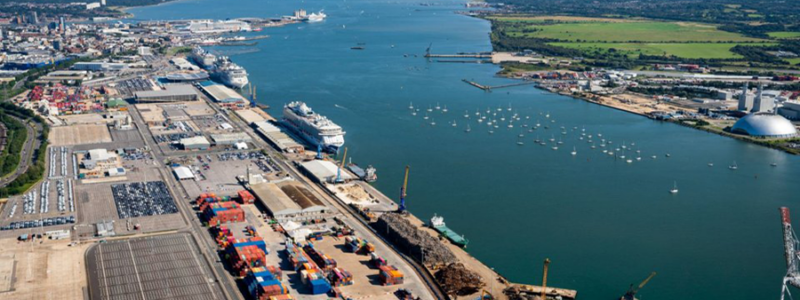 Docks and facilities at one of Solent Freeport's ports.